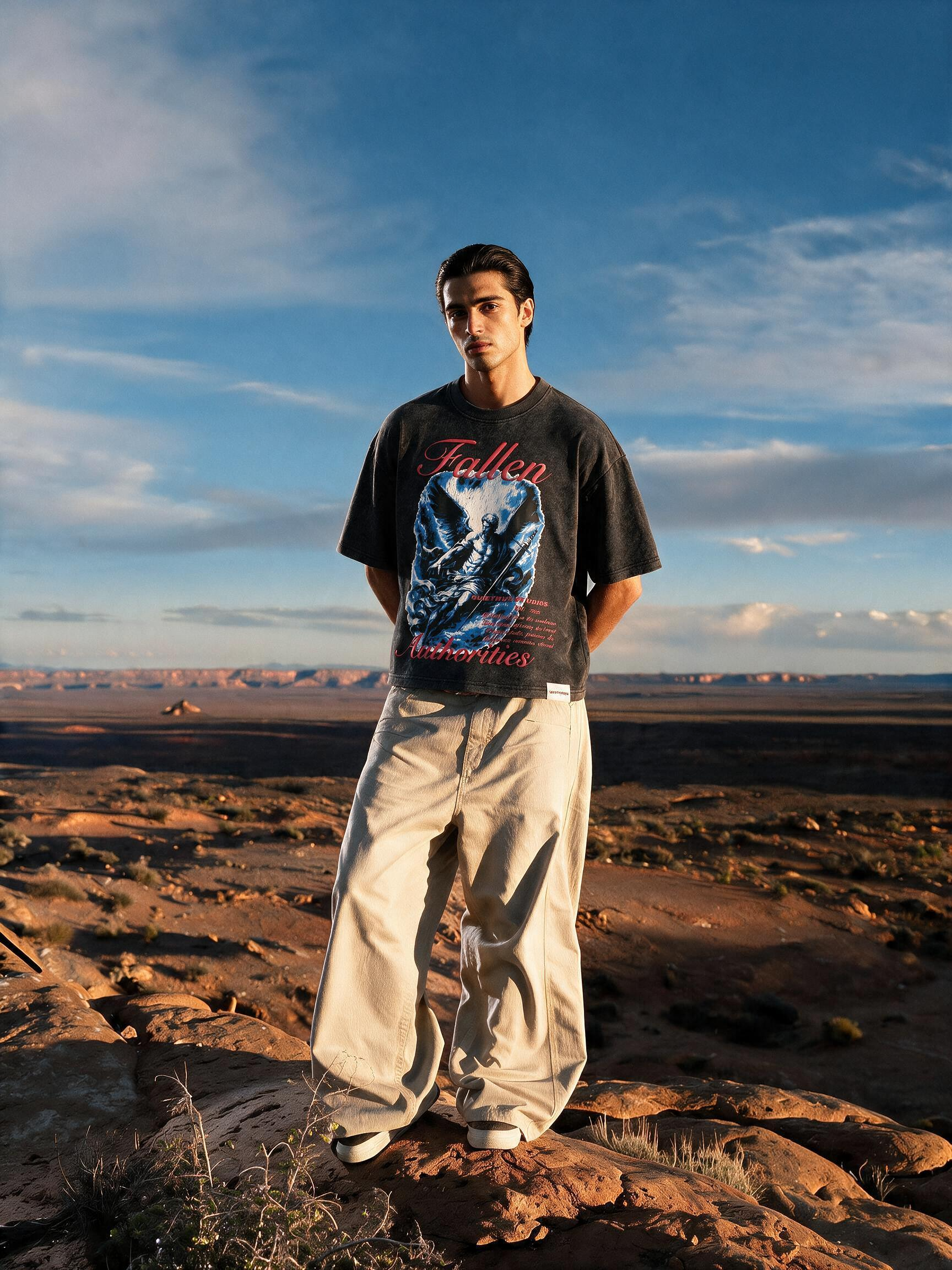 DIVINE COLLAPSE oversized t-shirt with Fallen Dominion graphic print